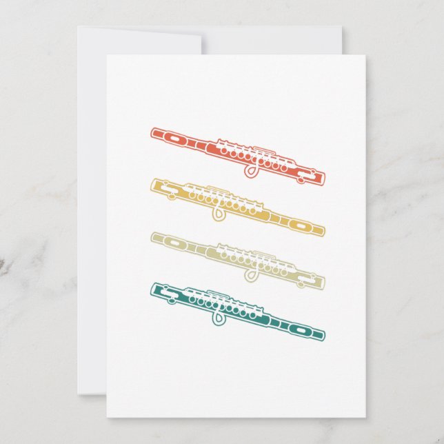Retro Flute Instrument Gift Music Flute Invitation (Front)