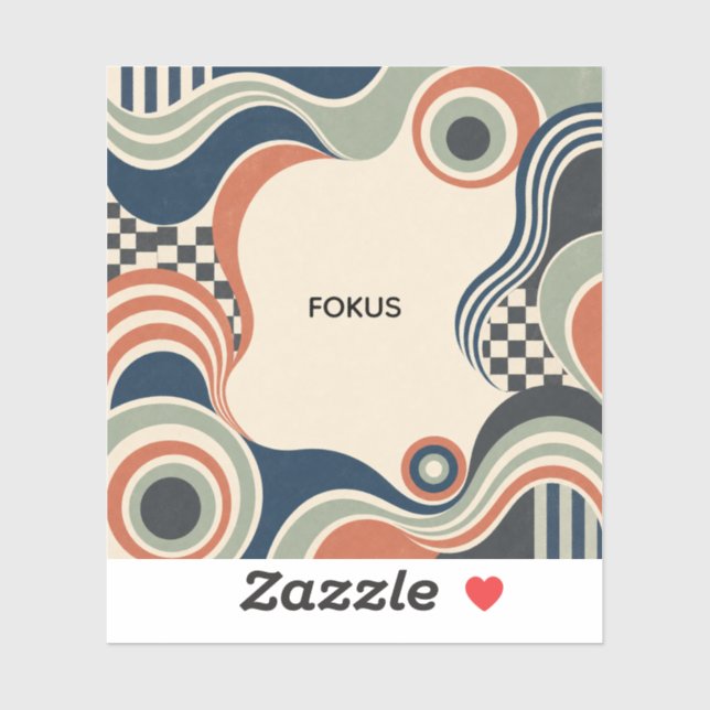 Retro Focus Vinyl Sticker – 70s Geometry (Sheet)