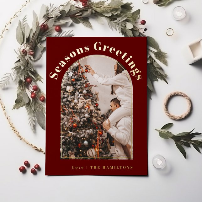 Retro Foil Christmas Card | Seasons Greetings card (Creator Uploaded)