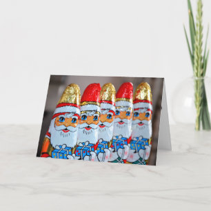 RETRO FOIL COVERED SANTA CHOCOLATE CHRISTMAS CARDS
