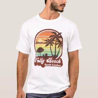 Retro Folly Beach South Carolina SC Souvenir Trave T-Shirt