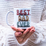 Retro Font Best Dad Ever Kids Names Father's Day Coffee Mug<br><div class="desc">Best dad ever text in chunky retro font and colours,  with customisable names of kids,  more names could be added or removed.</div>
