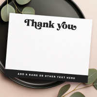 Retro font black white any colour blank thank you