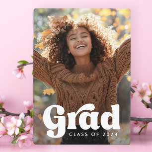 Retro font full photo graduate graduation plaque