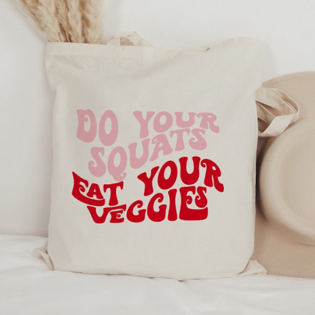 Retro Font Funny Motivational Quote Gym Tote Bag (Creator Uploaded)