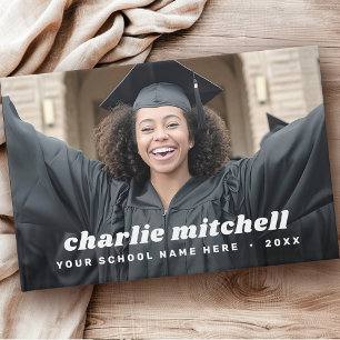 Retro font graduation graduate photo guest book