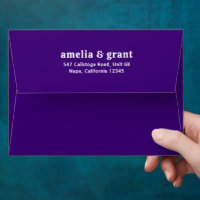 Retro Font Purple Modern Wedding