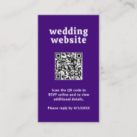 Retro Font Purple QR Code Modern Wedding
