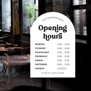 Retro Font Trendy Arch Business Name Opening Times