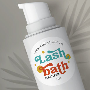 Retro Fonts Colourful Lash Extensions Shampoo Classic Round Sticker