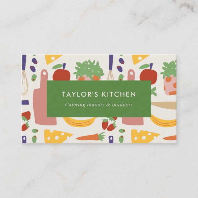 Retro Food Catering Business Card (Front)