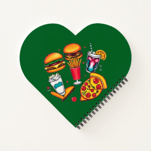 Retro Food Icons – Burgers, Fries, Milkshakes  Notebook