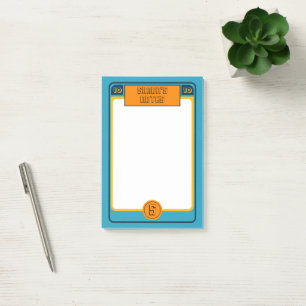 Retro Football Card Inspired Blue Post-it Notes