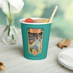 Retro Football Card inspired Boy Party Paper Cups