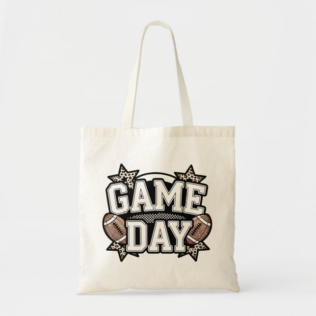 Retro Football Game Day Tote Bag (Front)