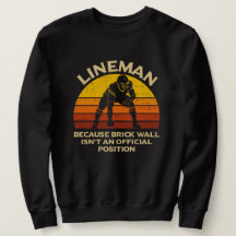 Retro Football Lineman Brick Wall Funny Gift