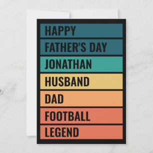 Retro Football Lover Personalised Father's Day Holiday Card