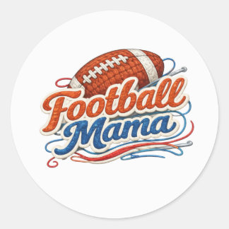 Retro Football Mama  Classic Round Sticker
