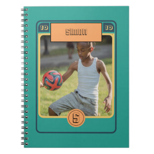Retro Football Soccer Card Inspired Green Notebook