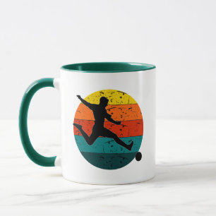 Retro Football Soccer Shooter   Simple Retro Colou Mug