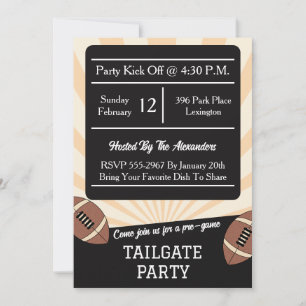 Retro Football Tailgate Party Invitation