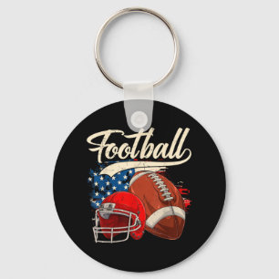 Retro Football Usa Flag Independence Day 4th Of Ju Key Ring