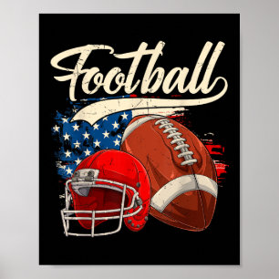 Retro Football Usa Flag Independence Day 4th Of Ju Poster