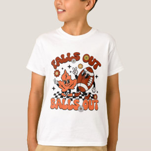 Retro Footll Falls Out Out Vintage Thanksgiving Ki T-Shirt