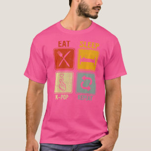Retro For Music Eat Sleep K Pop Repeat T-Shirt