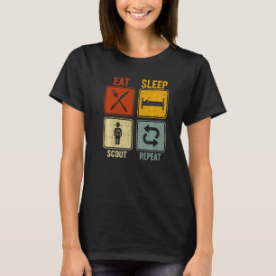 Retro For Scouting Leader Eat Sleep Scout Repeat T-Shirt
