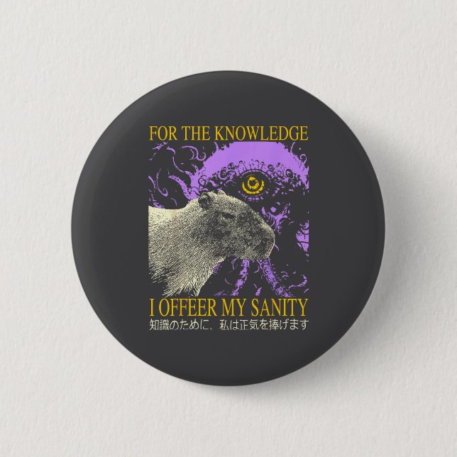 Retro For The Knowledge I Offer My Sanity Japanese 6 Cm Round Badge (Front)