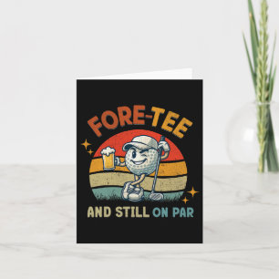 Retro Fore Tee Golf Birthday Party 40th Birthday G Card
