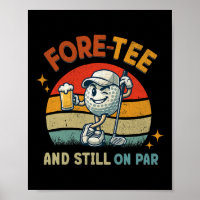 Retro Fore Tee Golf Birthday Party 40th Birthday G