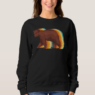 Retro Forest Animal Grizzly Bear Sweatshirt