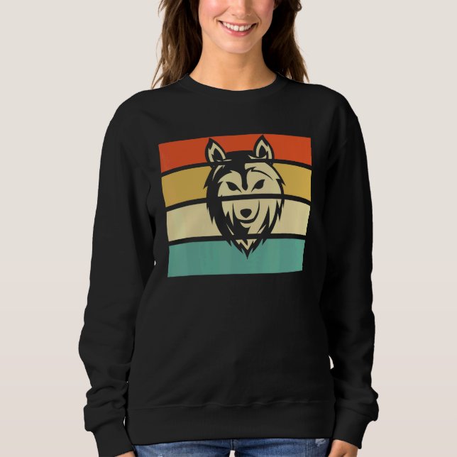 Retro Forest Animal Wolf Sweatshirt (Front)