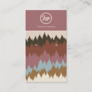 Retro Forest Earring Jewellery Logo Business Card
