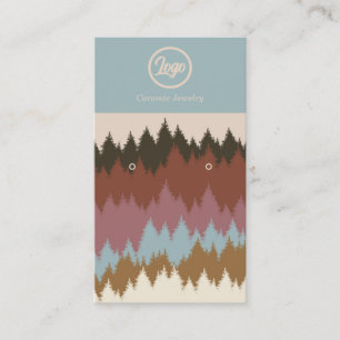 Retro Forest Earring Jewellery Logo Business Card