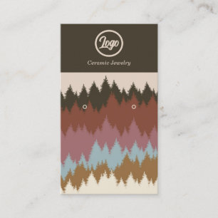 Retro Forest Earring Jewellery Logo Business Card