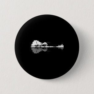 Retro Forest Funny Nature Guitar Clic Music  6 Cm Round Badge