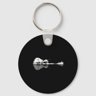 Retro Forest Funny Nature Guitar Clic Music  Key Ring