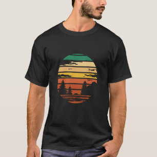 Retro Forest Mountains Camping Hiking Climbing T-Shirt