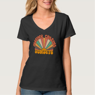 Retro Forever Chasing Sunsets Beach Life  Summer T-Shirt