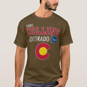 Retro Fort Collins Colorado Flag Vintage Fade T-Shirt