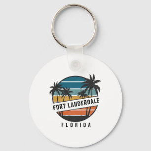 Retro Fort Lauderdale Beach Florida Surfboard Surf Key Ring