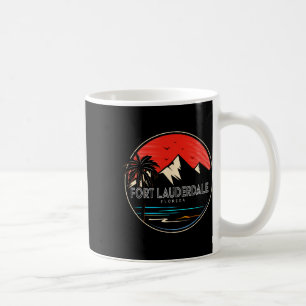 Retro Fort Lauderdale Beach Florida Wave Surfing Coffee Mug