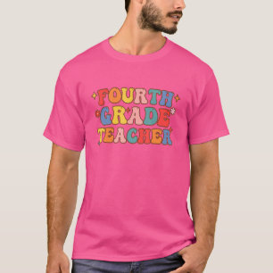 Retro Fourth Grade Teacher For Teachers Women Men  T-Shirt
