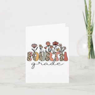 Retro Fourth Grade Teachers Leopard Ck To School S Card