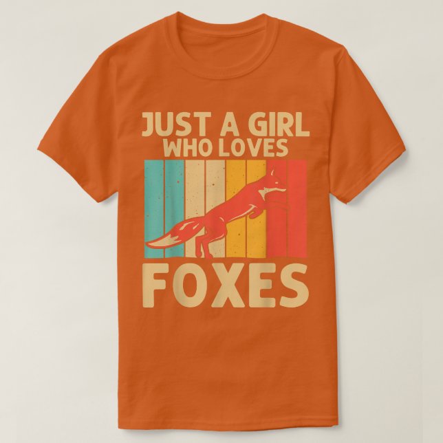 Retro Fox Design For Girls Kids Women Wild Fox Ani T-Shirt (Design Front)