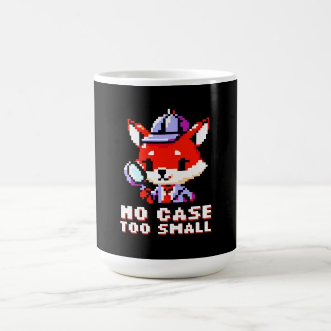 Retro Fox Detective: 8-Bit Whimsy Coffee Mug (Center)