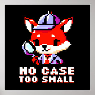 Retro Fox Detective: 8-Bit Whimsy Poster